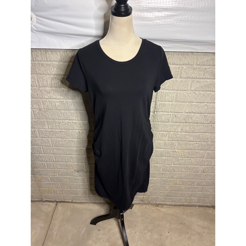 Old Navy‎ Maternity Black Ruched Side T Shirt Dress Size L